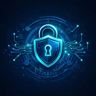 Futuristic encryption icon